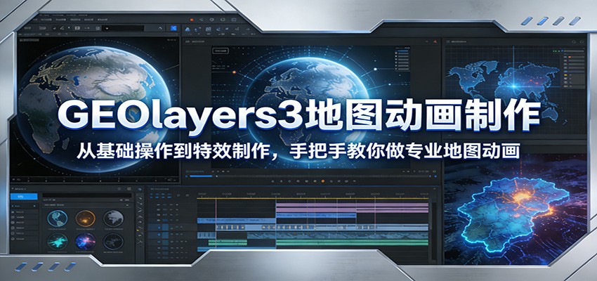 GEOlayers3地图动画制作：从基础操作到特效制作，手把手教你做专业地图动画-小目标云网创