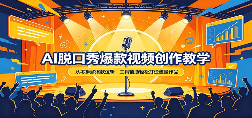AI脱口秀爆款视频创作教学：从零拆解爆款逻辑，工具辅助轻松打造流量作品-小目标云网创