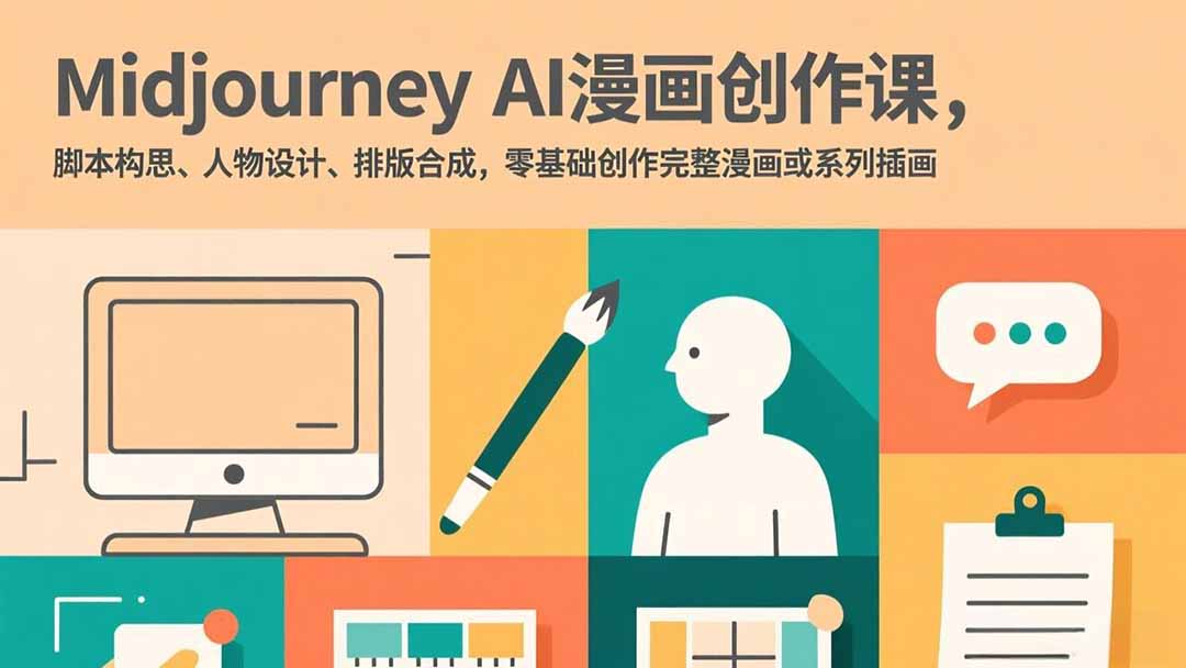 Midjourney AI漫画创作课，脚本构思、人物设计、排版合成，零基础创作完整漫画或系列插画-小目标云网创