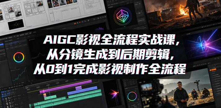 AIGC影视全流程实战课，从分镜生成到后期剪辑，从0到1完成影视制作全流程-小目标云网创