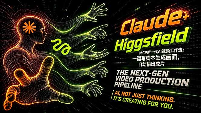 Claude+Higgsfield MCP新一代AI视频工作流：一键写脚本生成画面，自动输出成片-极速搞钱指南