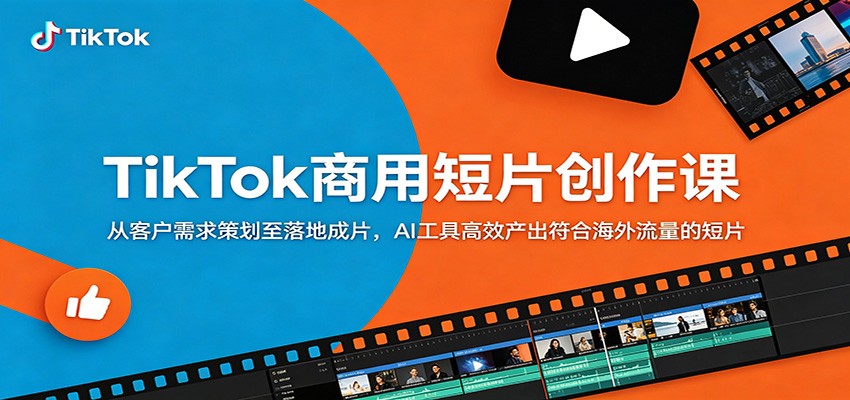TikTok商用短片创作课：从客户需求策划至落地成片，AI工具高效产出符合海外流量的短片-个创网云网创