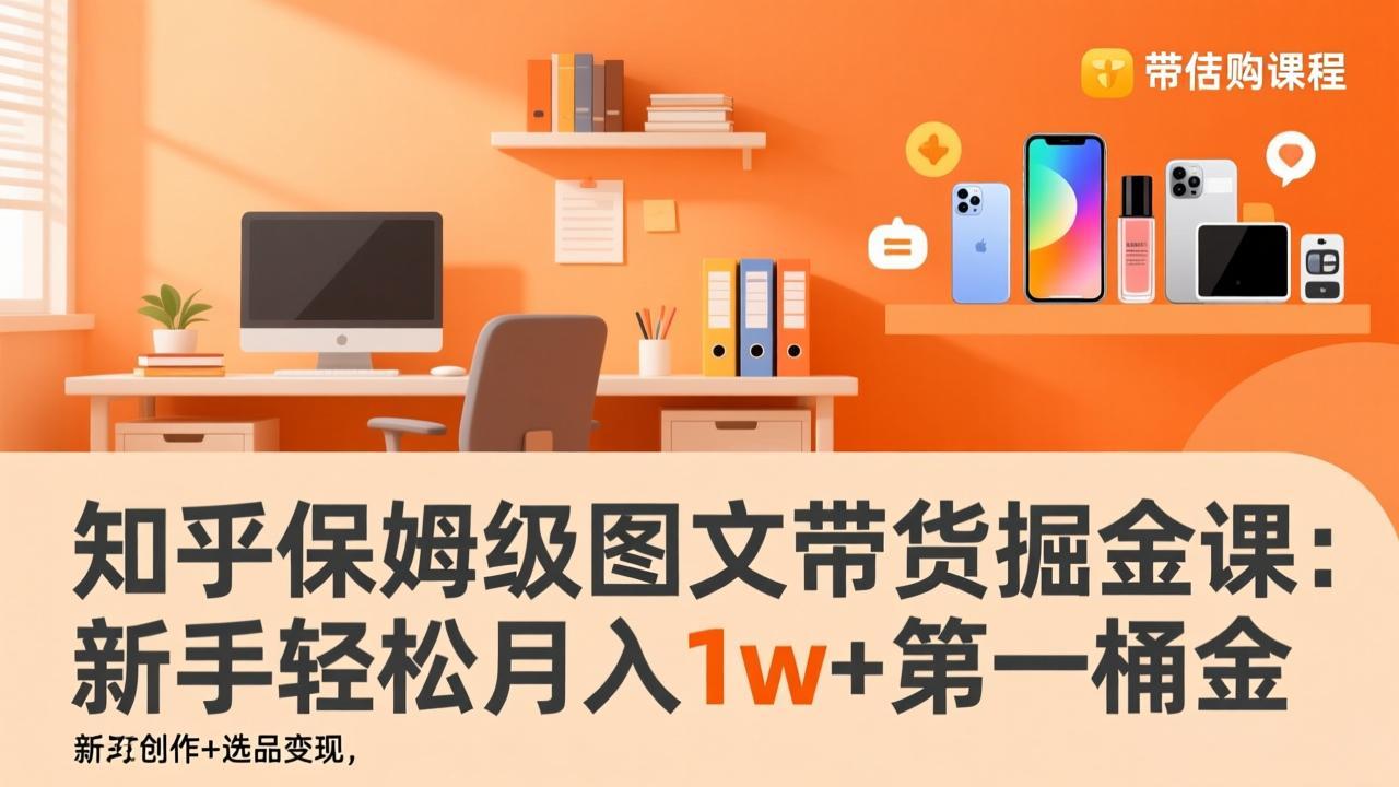 知乎保姆级图文带货掘金课：账号打造+爆文创作+选品变现，新手轻松月入1w+第一桶金-小目标云网创