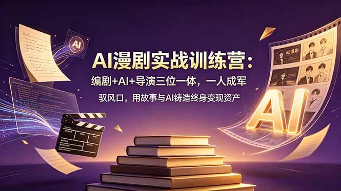 AI漫剧实战训练营：编剧+AI+导演三位一体，一人成军 驭风口，用故事与AI铸造终身变现资产-个创网云网创