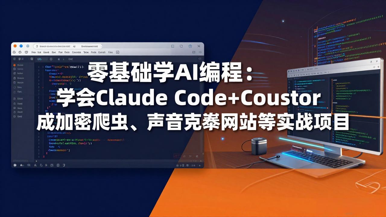 零基础学AI编程：学会Claude Code+Cursor完成加密爬虫、声音克隆网站等实战项目-小目标云网创