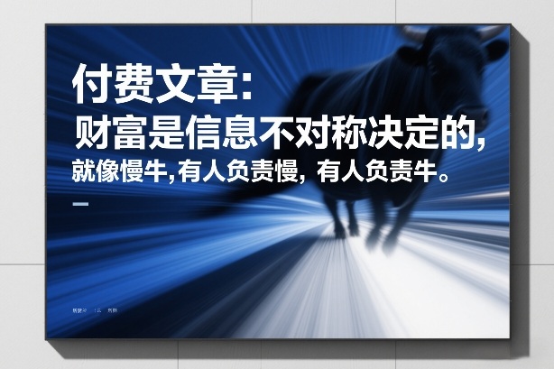 付费文章：财富是信息不对称决定的，就像慢牛，有人负责慢，有人负责牛-小目标云网创