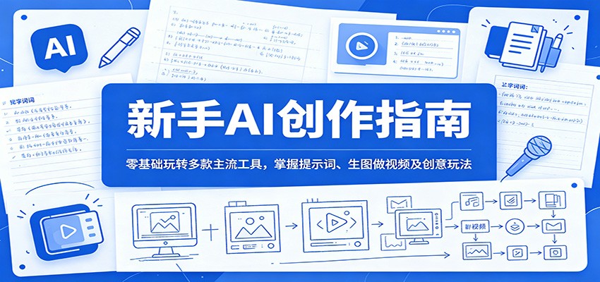 新手AI创作指南:零基础玩转多款主流工具,掌握提示词、生图做视频及创意玩法-灵感工坊云网创