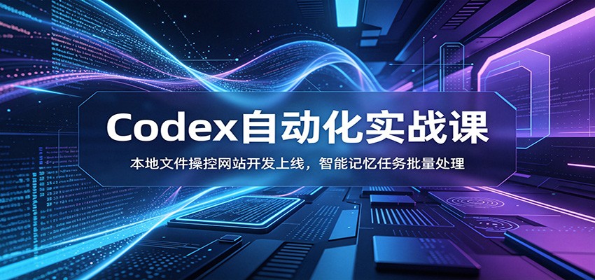 Codex自动化实战课：本地文件操控网站开发上线，智能记忆任务批量处理-小目标云网创