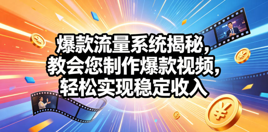 爆款流量系统揭秘，教会您制作爆款视频，轻松实现稳定收入【原创双语字幕】-小目标云网创