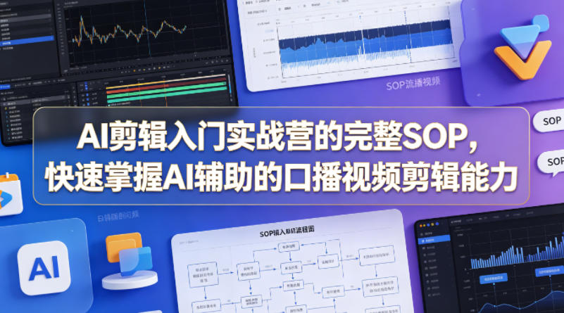 AI剪辑入门实战营的完整SOP，快速掌握AI辅助的口播视频剪辑能力-极速搞钱指南
