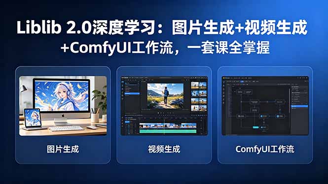 Liblib 2.0深度学习：图片生成+视频生成+ComfyUI工作流，一套课全掌握-极速搞钱指南