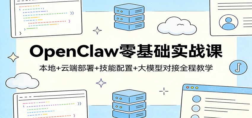 OpenClaw零基础实战课：本地+云端部署+技能配置+大模型对接全程教学-小目标云网创
