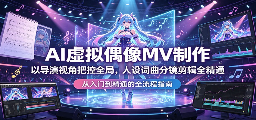AI虚拟偶像MV制作：以导演视角把控全局，人设词曲分镜剪辑全精通-小目标云网创