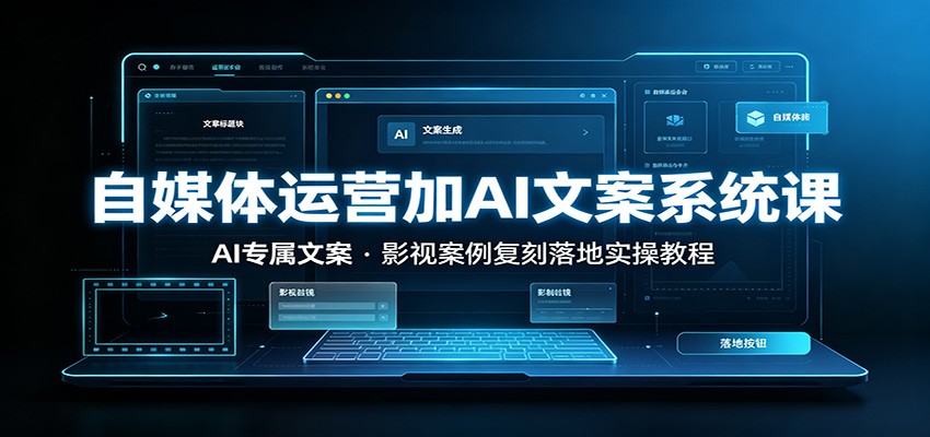 自媒体运营加AI文案系统课：：AI专属文案，影视案例复刻落地实操教程-小目标云网创