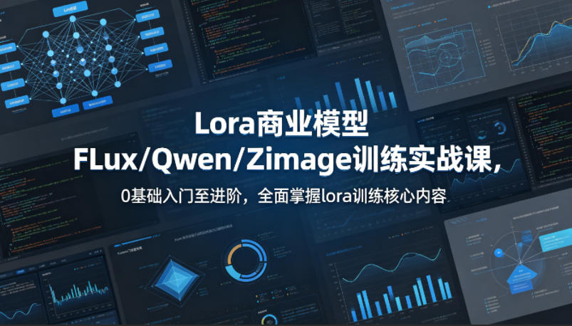 系统性学习Lora商业模型FLux／Qwen／Zimage训练实战课，0基础入门至进阶，全面掌握lora训练核心内容-启微空间