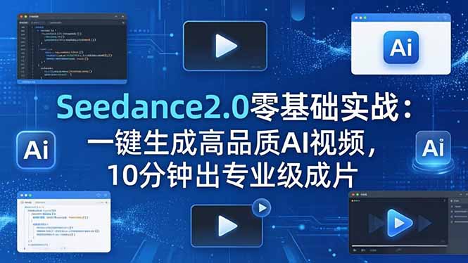 Seedance2.0零基础实战：一键生成高品质AI视频，10分钟出专业级成片-黑猫科技云网创