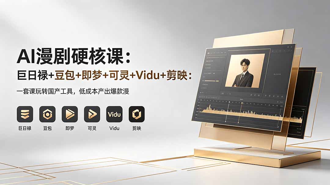 AI漫剧硬核课：巨日禄+豆包+即梦+可灵+Vidu+剪映：一套课玩转国产工具，低成本产出爆款漫剧-启微空间