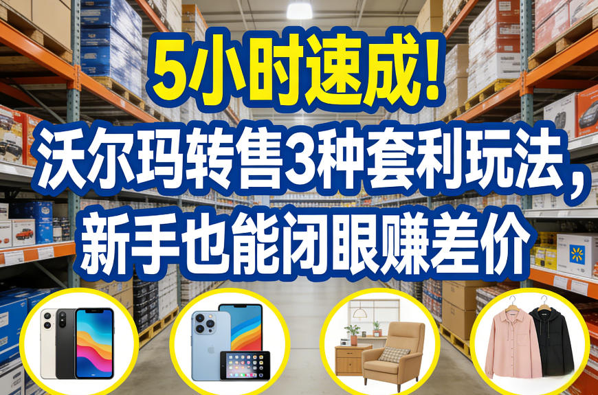 5小时速成！沃尔玛转售3种套利玩法，新手也能闭眼賺差价-小目标云网创