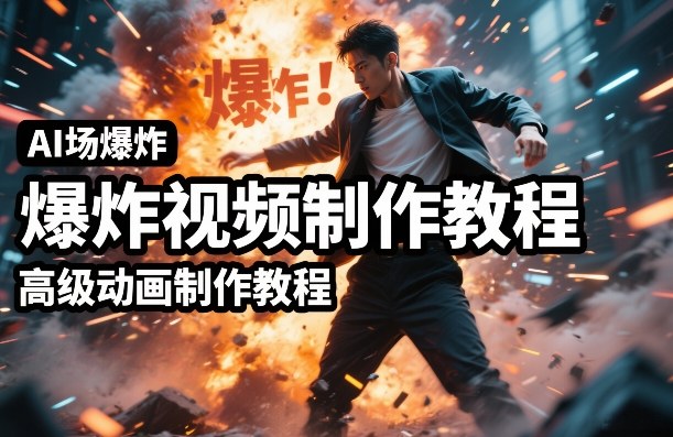 AI场景爆炸视频制作教程，利用人物实拍视频制作出高级的动画特效-小目标云网创