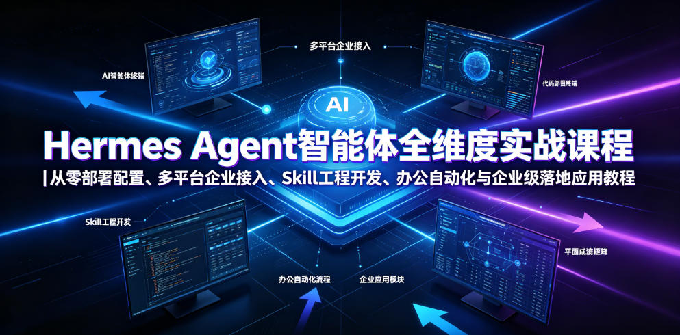 Hermes Agent智能体全维度实战课程｜从零部署配置、多平台企业接入、Skill工程开发、办公自动化与企业级落地应用教程-小目标云网创