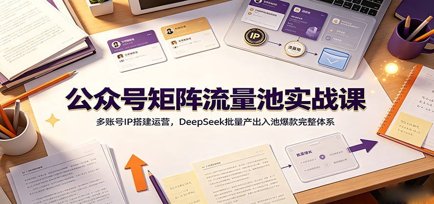 公众号矩阵流量池实战课：多账号IP搭建运营，DeepSeek批量产出入池爆款完整体系-小目标云网创