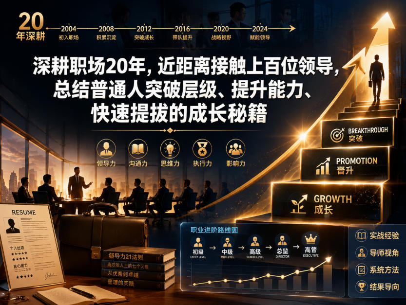 付费文章:深耕职场20年,近距离接触上百位领导,总结普通人突破层级、提升能力、快速提拔的成长秘籍(全网独家干货)-小目标云网创