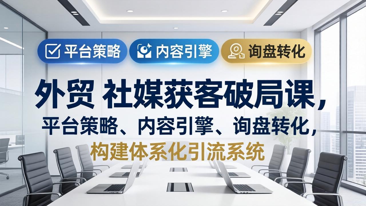 外贸 社媒获客破局课,平台策略、内容引擎、询盘转化,构建体系化引流系统(更新26年3月-小目标云网创