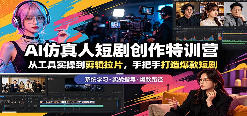 AI仿真人短剧创作特训营：从工具实操到剪辑拉片，手把手打造爆款短剧-赚赚小目标云网创
