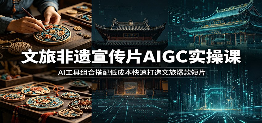 文旅非遗宣传片AIGC实操课：AI工具组合搭配低成本快速打造文旅爆款短片-小目标云网创