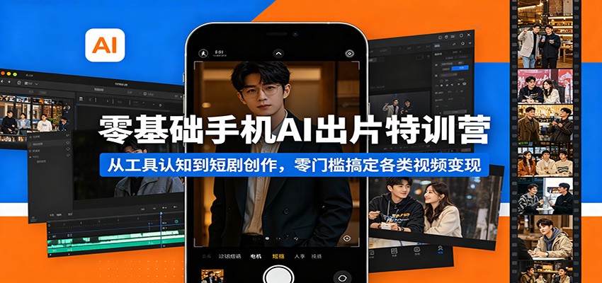 零基础手机AI出片特训营：从工具认知到短剧创作，零门槛搞定各类视频变现-小目标云网创