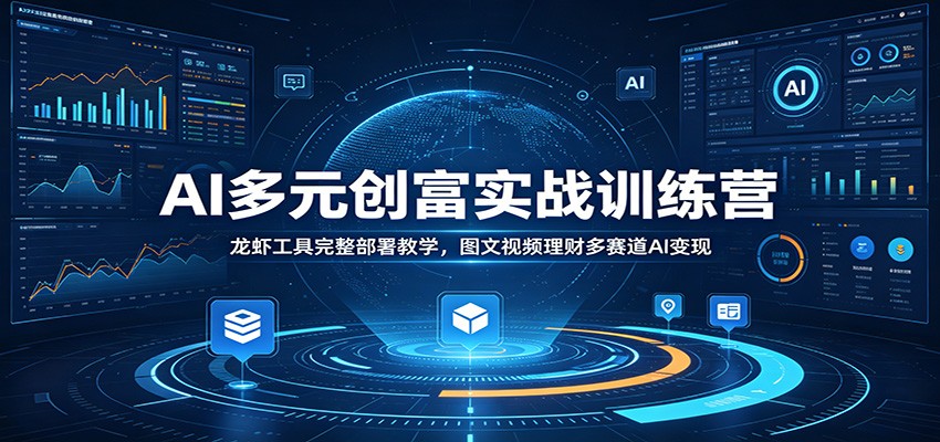 AI多元创富实战训练营：龙虾工具完整部署教学，图文视频理财多赛道AI变现-灵感工坊云网创