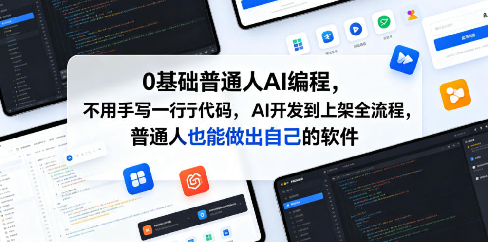 0基础普通人AI编程,不用手写一行代码,AI开发到上架全流程,普通人也能做出自己的软件-小目标云网创