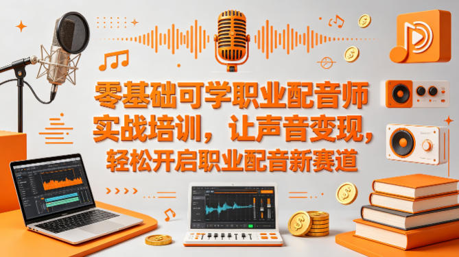 零基础可学职业配音师实战培训，让声音变现，轻松开启职业配音新赛道-创富云网创