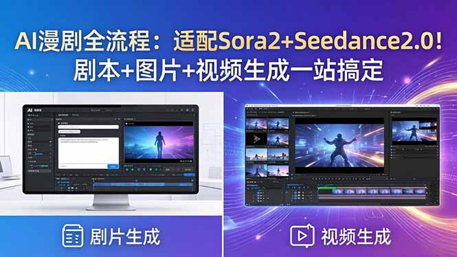 AI漫剧全流程：适配Sora2+Seedance2.0！剧本+图片+视频生成一站搞定-opc资源站