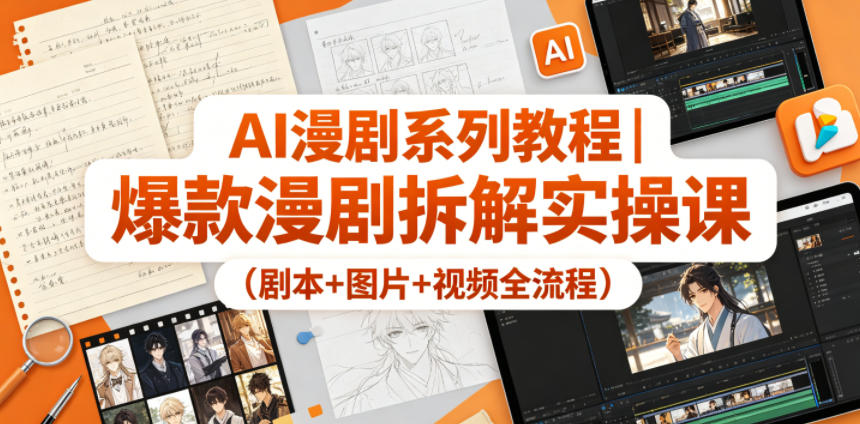AI漫剧系列教程｜爆款漫剧拆解实操课(剧本+图片+视频全流程)-小目标云网创