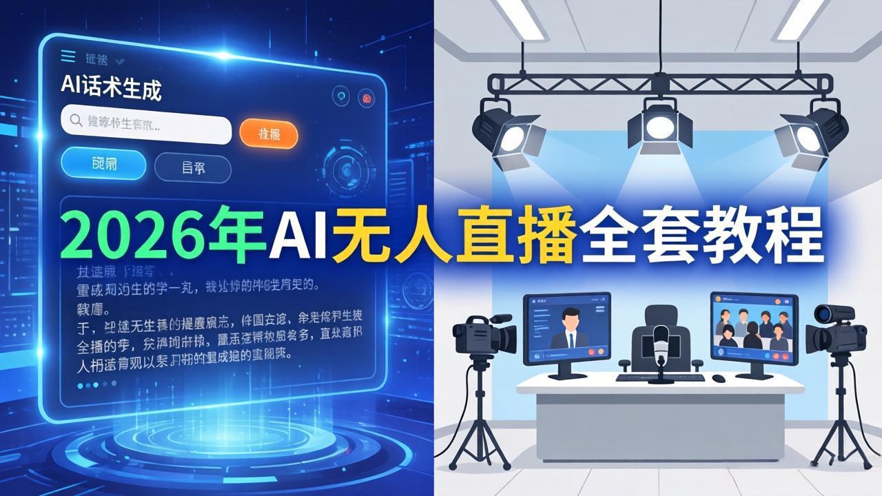 2026年AI无人直播全套教程：OBS安装+软件配置+直播间搭建+话术生成+一键开播实操-小目标云网创