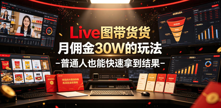 Live图带货月佣金30W的玩法-普通人也能快速拿到结果-小目标云网创