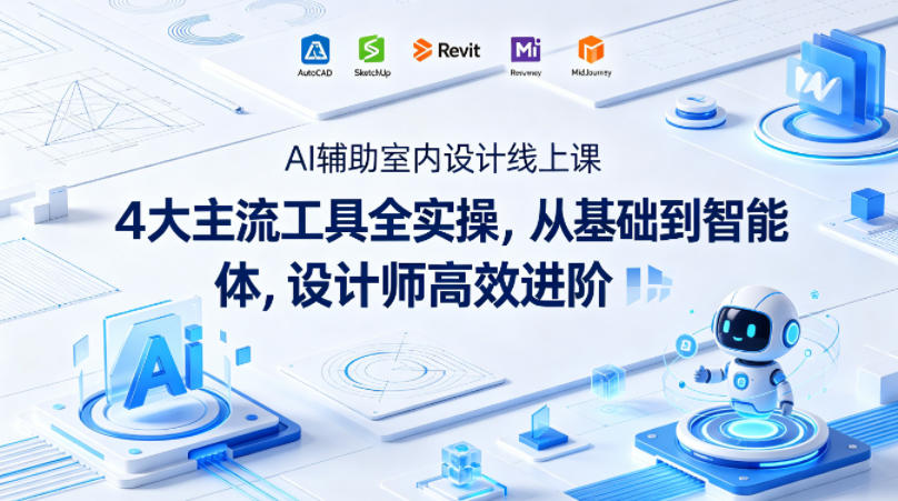 AI辅助室内设计线上课｜4大主流工具全实操，从基础到智能体，设计师高效进阶-小目标云网创