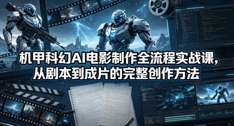 机甲科幻AI电影制作全流程实战课，从剧本到成片的完整创作方法-黑猫科技云网创