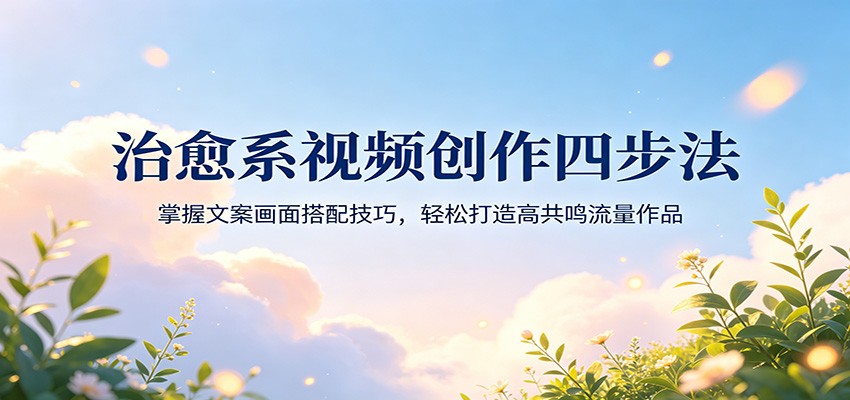 治愈系视频创作四步法：掌握文案画面搭配技巧，轻松打造高共鸣流量作品-极速搞钱指南