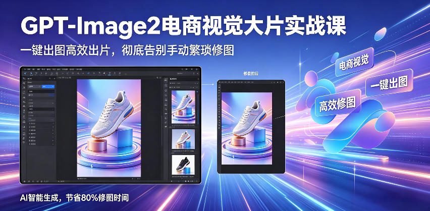 GPT-Image2电商视觉大片实战课，一键出图高效出片，彻底告别手动繁琐修图-灵感工坊云网创