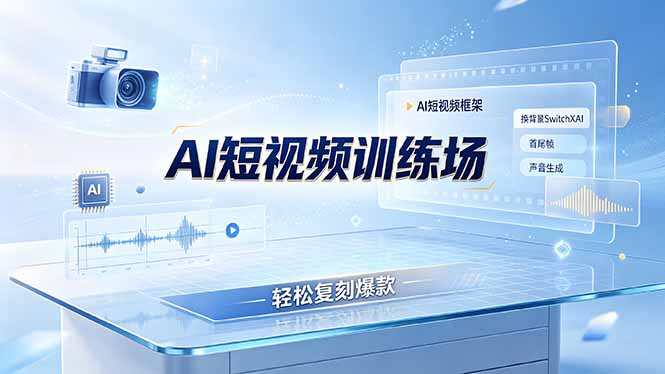 老陈AI短视频训练场：AI短视频框架+换背景SwitchXAI+首尾帧+声音生成，轻松复刻爆款-灵感工坊云网创
