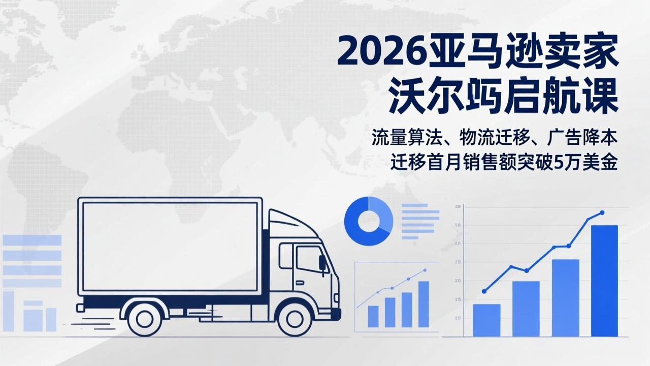 2026亚马逊卖家沃尔玛启航课，流量算法、物流迁移、广告降本，迁移首月销售额突破5万美金-小目标云网创