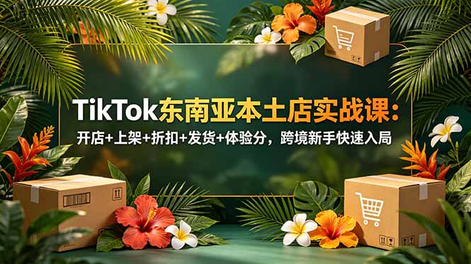 TikTok东南亚本土店实战课:开店+上架+折扣+发货+体验分,跨境新手快速入局-极速搞钱云网创