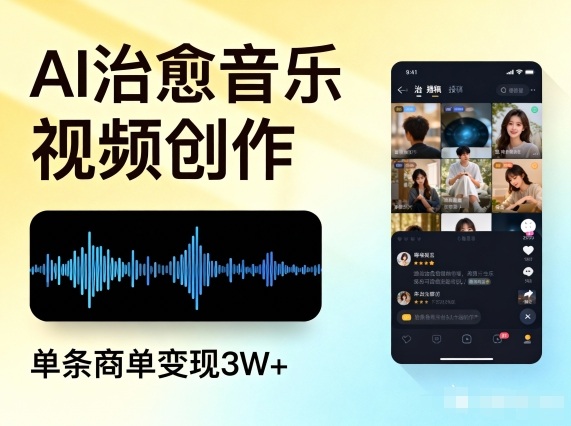 AI做治愈音乐视频,多平台投稿,单条商单变现3W+-优优云网创