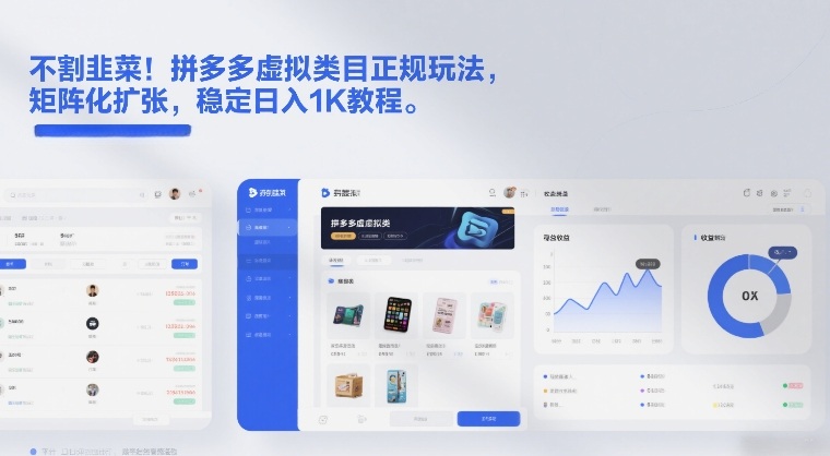 不割韭菜！拼多多虚拟类目正规玩法，矩阵化扩张，稳定日入1K教程【揭秘】-小目标云网创
