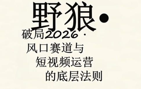 野狼团队·多平台实操运营课，覆盖AI口播、服装、好物、漫剪等热门玩法(更新4月29日)-极速搞钱指南