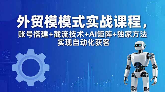 外贸新模式实战课程-更新5月，账号搭建+截流技术+AI矩阵+独家方法实现自动化获客-创副资源云