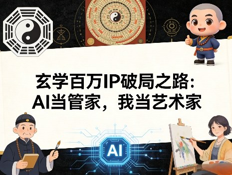 玄学百万IP破局之路：AI当管家，我当艺术家-小目标云网创