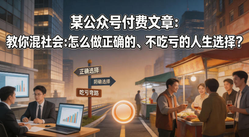 某公众号付费文章：教你混社会：怎么做正确的、不吃亏的人生选择？-创富资源库云网创